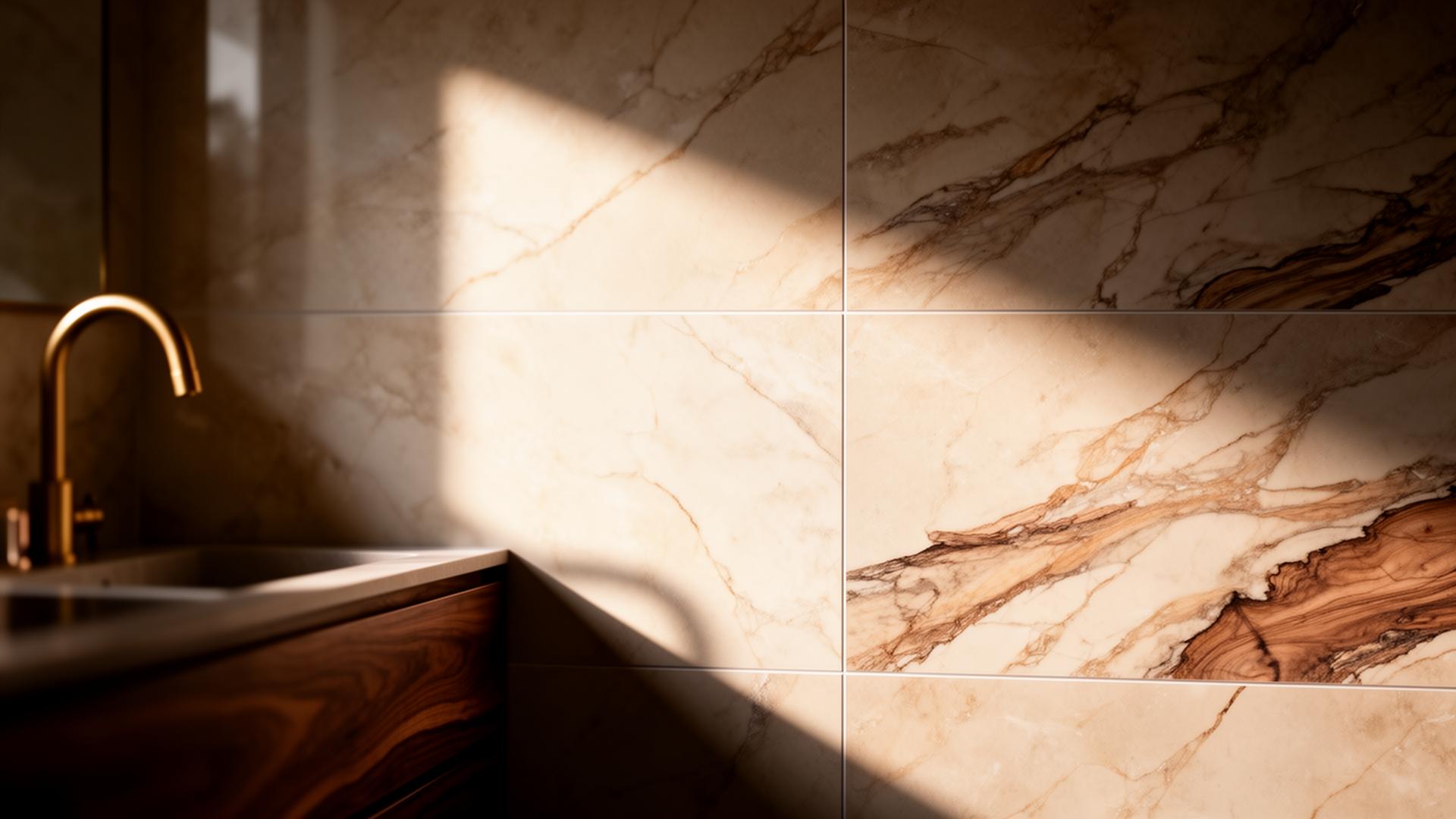 Luxury bathroom marble tile backsplash